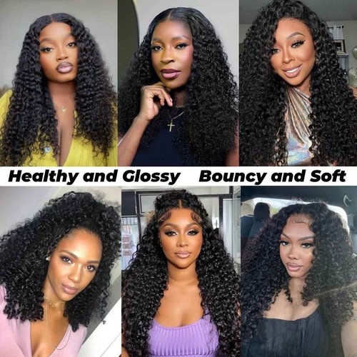 V Part Wig Human Hair curly Upgrade U Part Wig for Black Women Kinky curly Glueless Clip In Half Wig No Leave Out Wigs 180% Natural Color 18inch