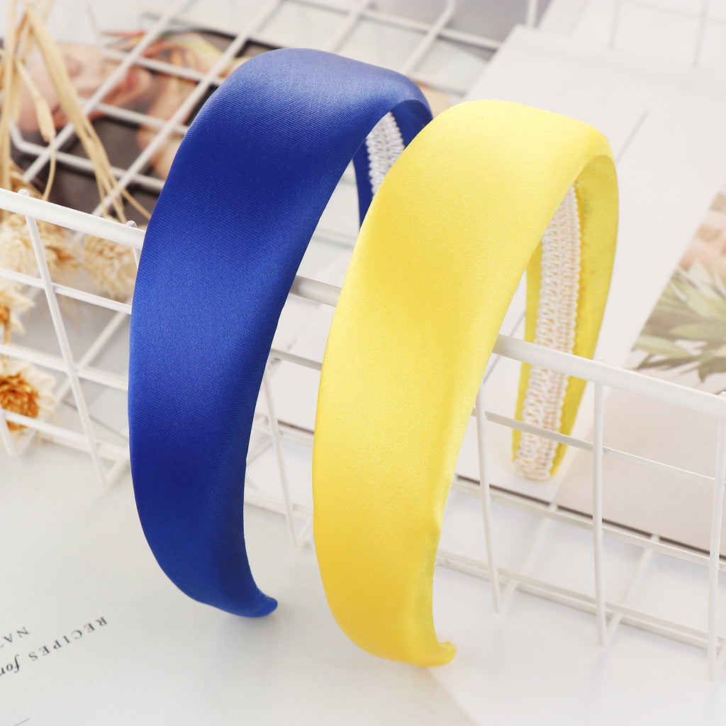 Satin Sponge Headband with Wide Edge