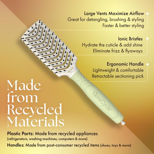 Olivia Garden NewCycle Ionic bristles Cushion Hair Brush and made from 100% recycled material (except bristles and cushion)