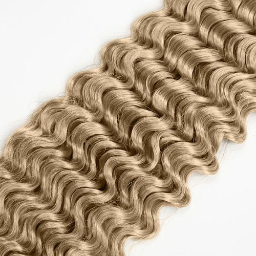 #22 Blonde Bundles Human Hair Deep Wave Bundles 30 32 34 Inch Unprocessed Brazilian Virgin Hair Ash Blonde Deep Wave 3 Bundle Human Hair Extensions 50 Gram Per Bundle