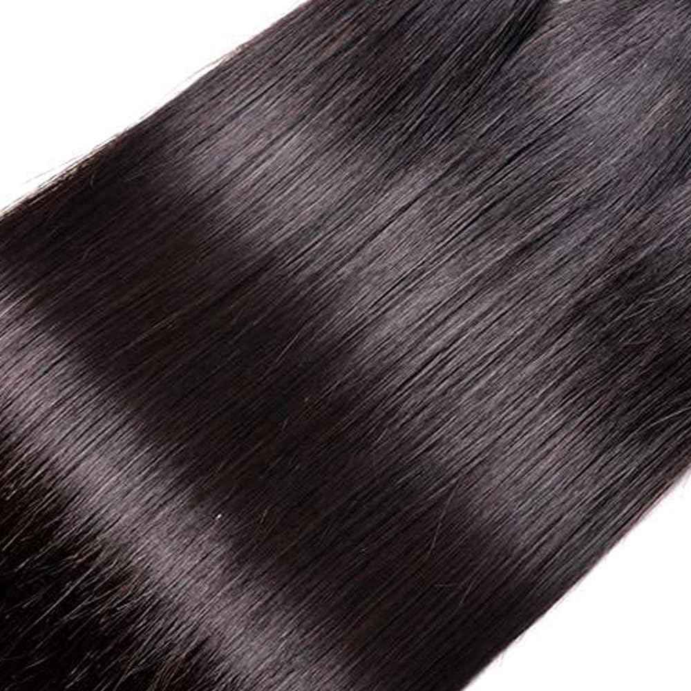 Human Hair Bundles Black Straight Bundles Human Hair 18 20 22 Inch Peruvian Virgin Mixed Length 1B Straight Bundle Hair Extensions