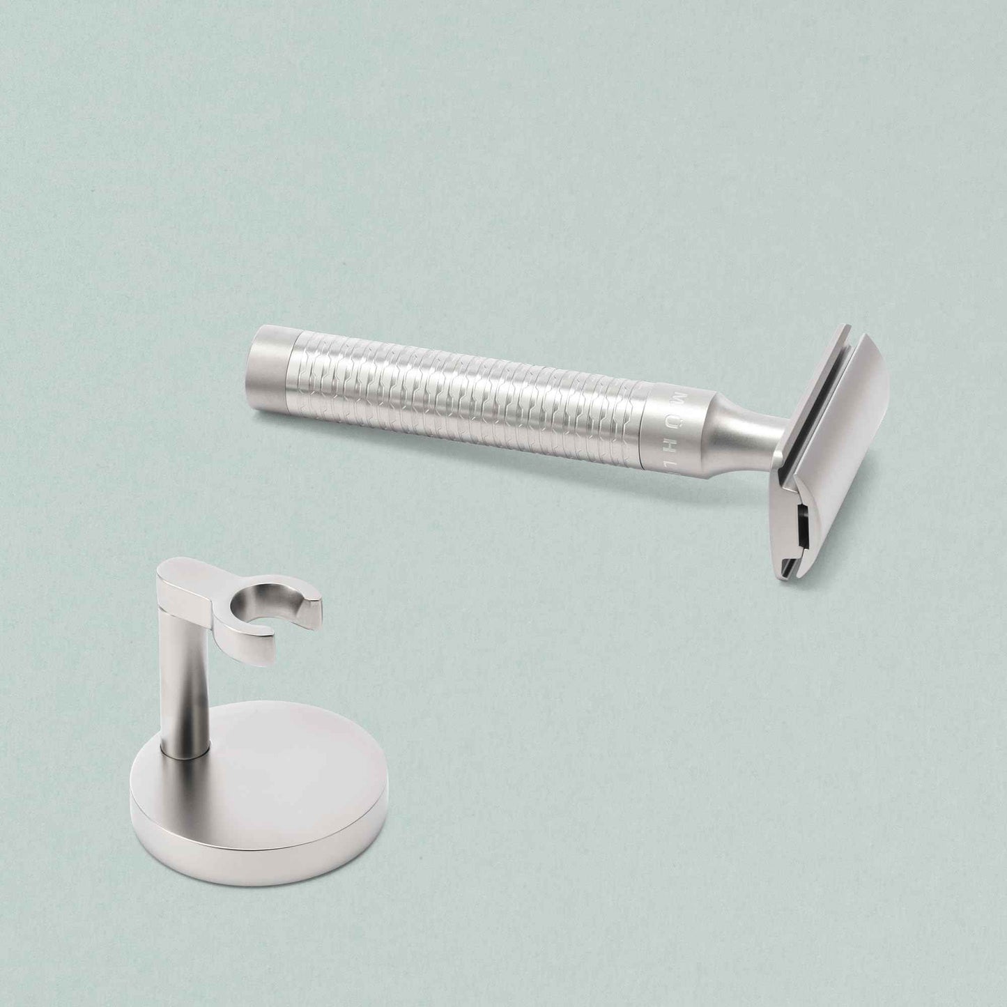 MÜHLE Single Holder for Classic Safety Razors - for Rocca and Companion Razors - Matt Chrome Shaving Stand