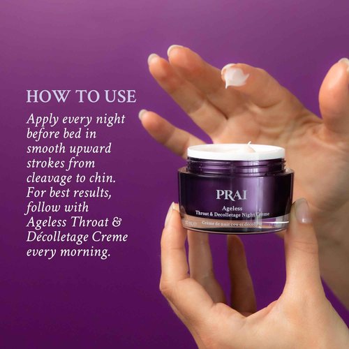 PRAI Beauty Ageless Throat & Decolletage Night Creme | Neck Firming Cream For Overnight Use | Cruelty & Paraben-Free Neck Tightening Cream with Retinol | Neck Cream for Tightening and Firming | 4.0 Oz