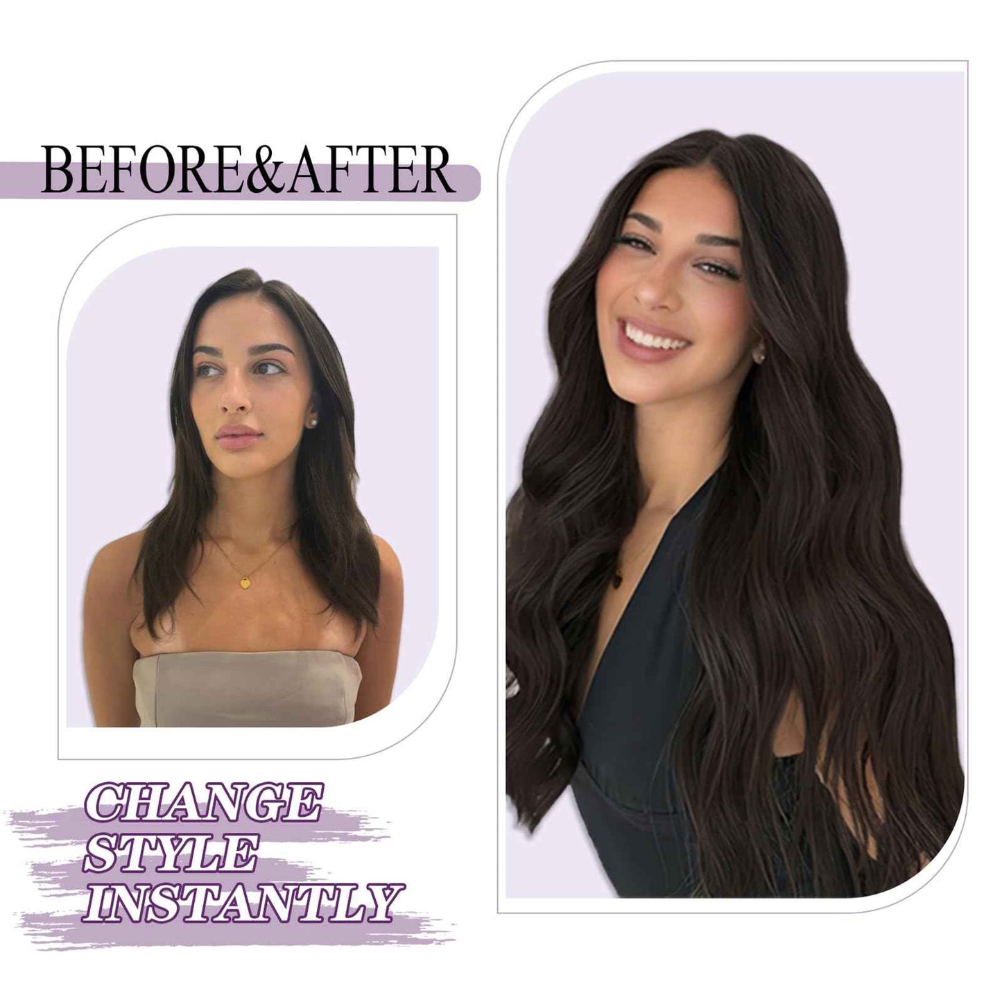 Human Hair Clip in Extensions #2 Dark Brown Clip in Hair Extensions Real Human Hair Straight Clip ins Extensions for Women 18 Inch 85g 7Pcs Easy to Styling