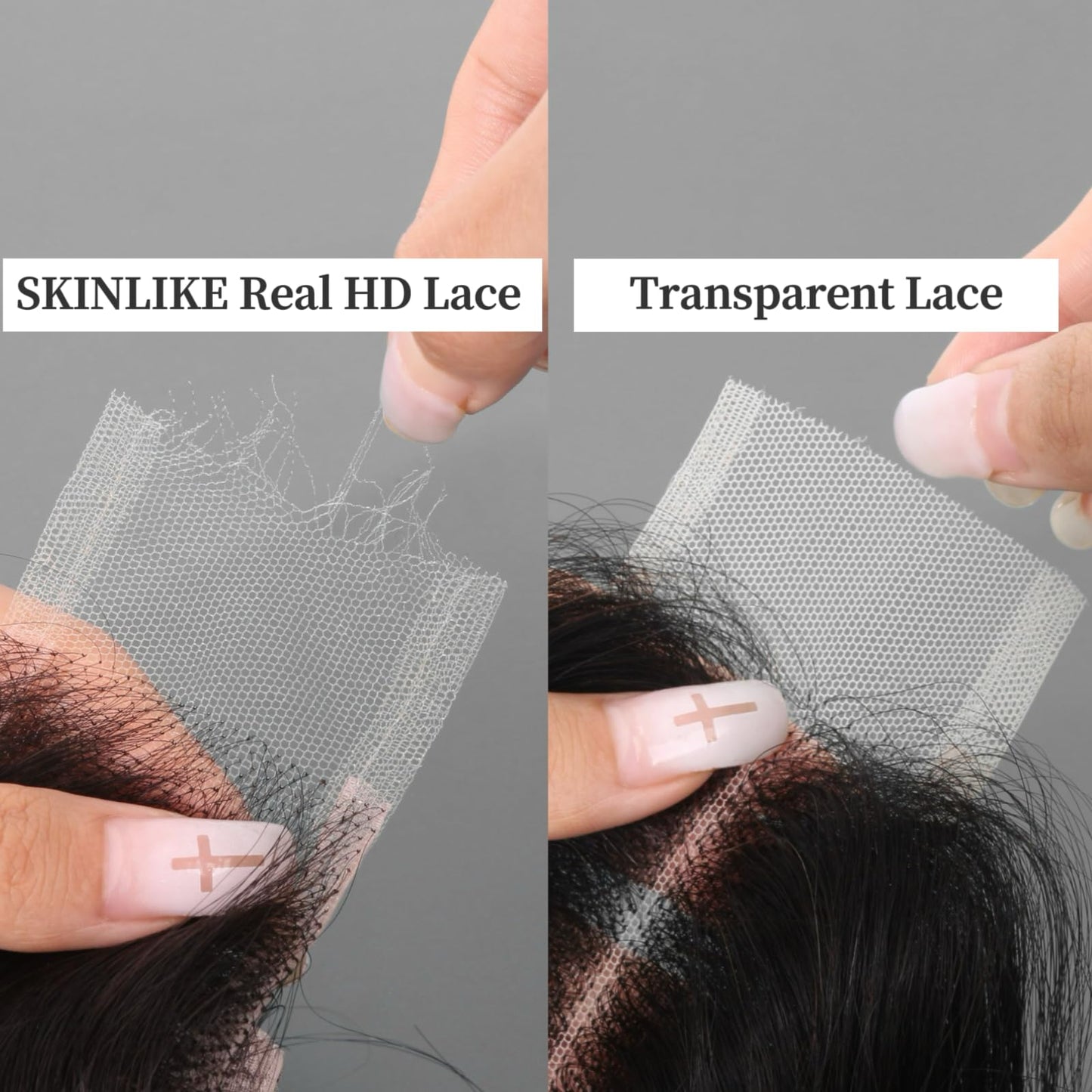 2x6 SKINLIKE Real HD Lace Closure body wave Human Hair 0.095mm Ultra-thin Invisible Lace Closure Brazilian Virgin Human Hair Closure pre plucked with Natural Hairline 20inch