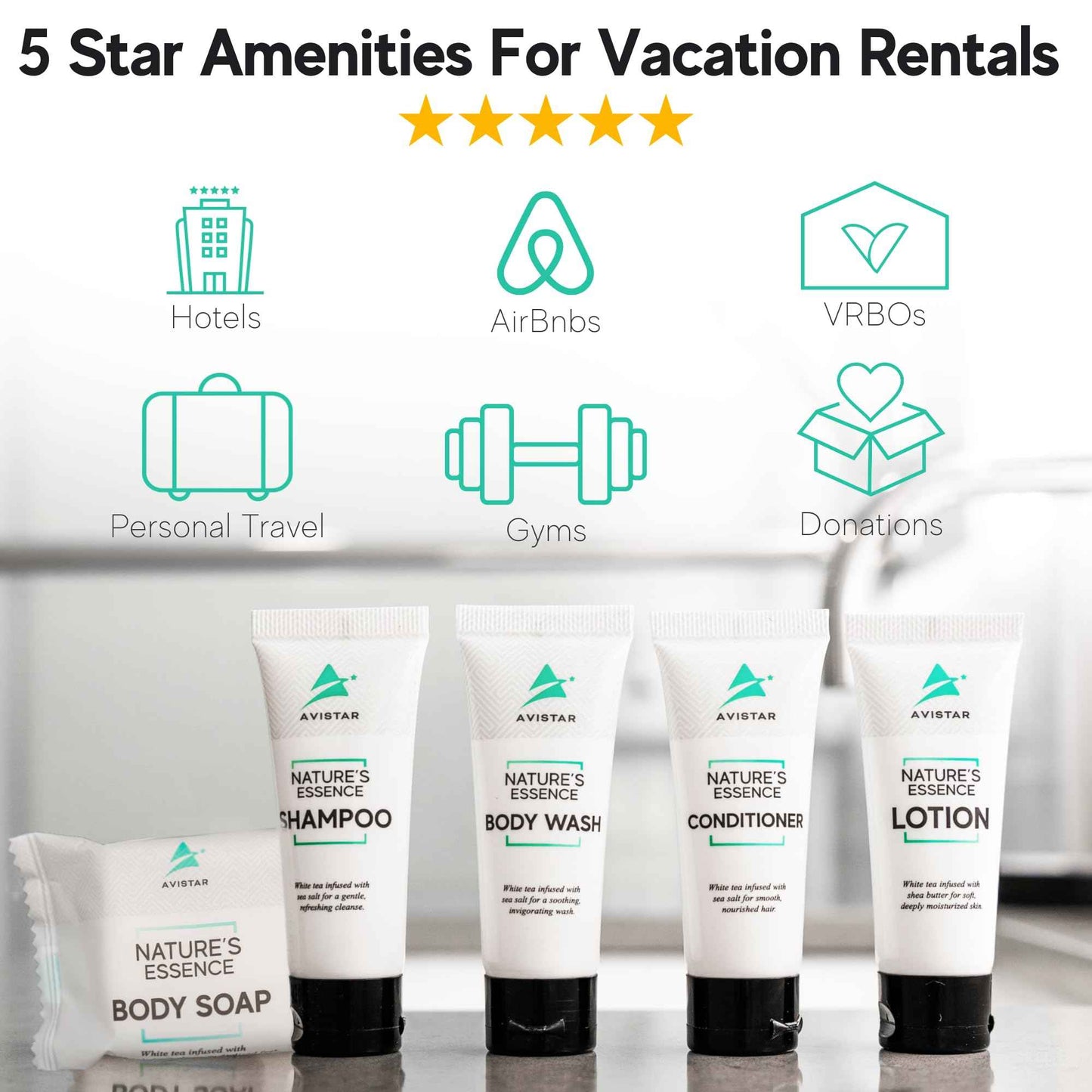 270 Piece Hotel Soap & Bulk Toiletries - Travel Essentials for Hosts & Guests - Hotel Shampoo & Conditioner Supplies for Guests, Hotel Toiletries Bulk Set, Mini Bulk Travel Size Toiletries