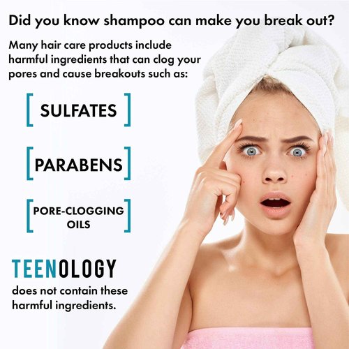 TEENOLOGY Shampoo, Conditioner, and Body Wash Bundle (Save 10%) - Sulfate and Paraben Free, Noncomedogenic, Natural Botanical Extracts, Vanilla Almond & Tropical Orange- 16 oz.