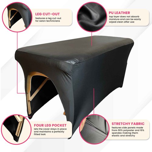 XOLLOZ | Head pillow + Leg Pillow + Wipeable Cover | Curved Memory Foam Lash Bed Pillow With Neck And Back Support | Bolster Pillow for Leg & Knee Support | Wipeable Artificial Leather Spa Bed Topper