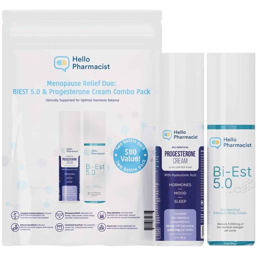 HelloPharmacist Biestro 5.0 BioIdentical Cream + Pro-g Relief Cream for Women | Pharmacist Formulated Brand |Topical Feminine Care Support Derived from Wild Yam for Balance & Wellness | 3oz + 3oz