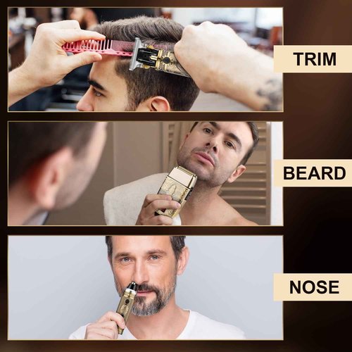 Karrte Upgraded Men’s Grooming Kit Professional Hair Clippers and Shaver for Men,Electric Razor and Nose Trimmer Set,Gifts for Men