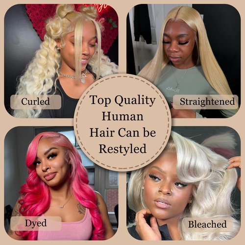 13x4 Lace Frontal Closure Body Wave Ear to Ear Transparent HD Lace Frontal Brazilian Virgin Human Hair Frontal Pre Plucked With Baby Hair 613 Blonde 16 Inch
