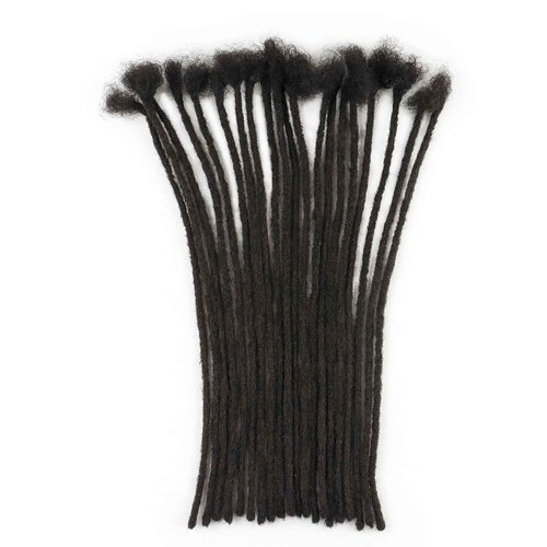 WacanDan 0.2cm Thickness 100% Human Hair Dreadlock Extensions for Men/Women 10 Inch 30 Strands Full Handmade Can be Dyed and Bleached Permanent Loc Extensions Human Hair Natural Black