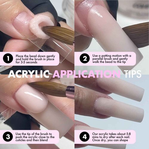 MakarttPro Kolinsky Crimped Acrylic Nail Brush for Acrylic Powder and EMA Monomer Application, Made for Professional Nail Technicians and Beginner Nail Students, Size #16