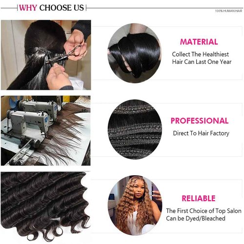 Taziza Loose Deep Wave Bundles with Closure(16 18 20+14 Inch,Free Part) Human Hair Pre Plucked with Baby Hair 12A Loose Wave Bundles and Closure Unprocessed Human Hair Deep Curly Closure with Bundles