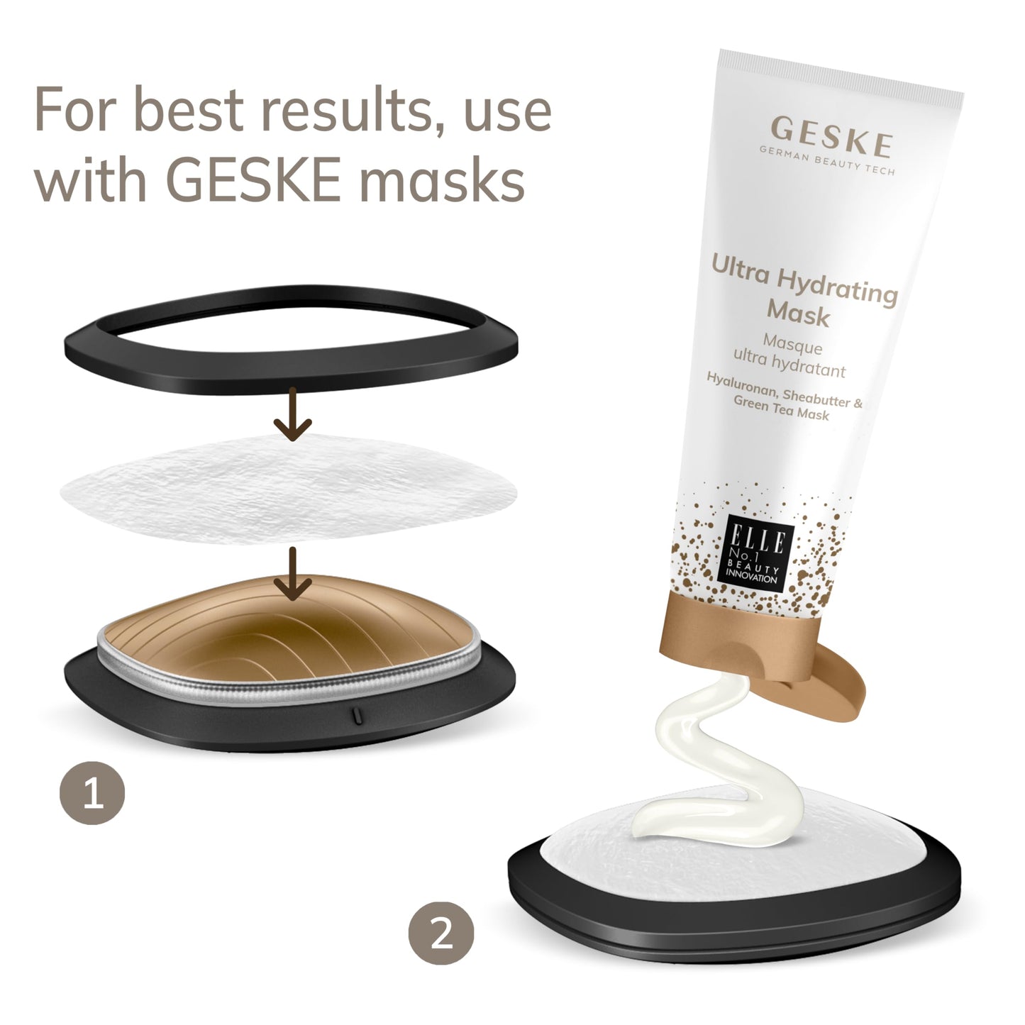 GESKE SmartAppGuided™ Sonic Warm & Cool Mask | 9 in 1 | Beauty LED Face Mask | Facial Glow | Full Spectrum LED Light | Best Face Massager | Vibrating Mask | Warm and Cold Skincare