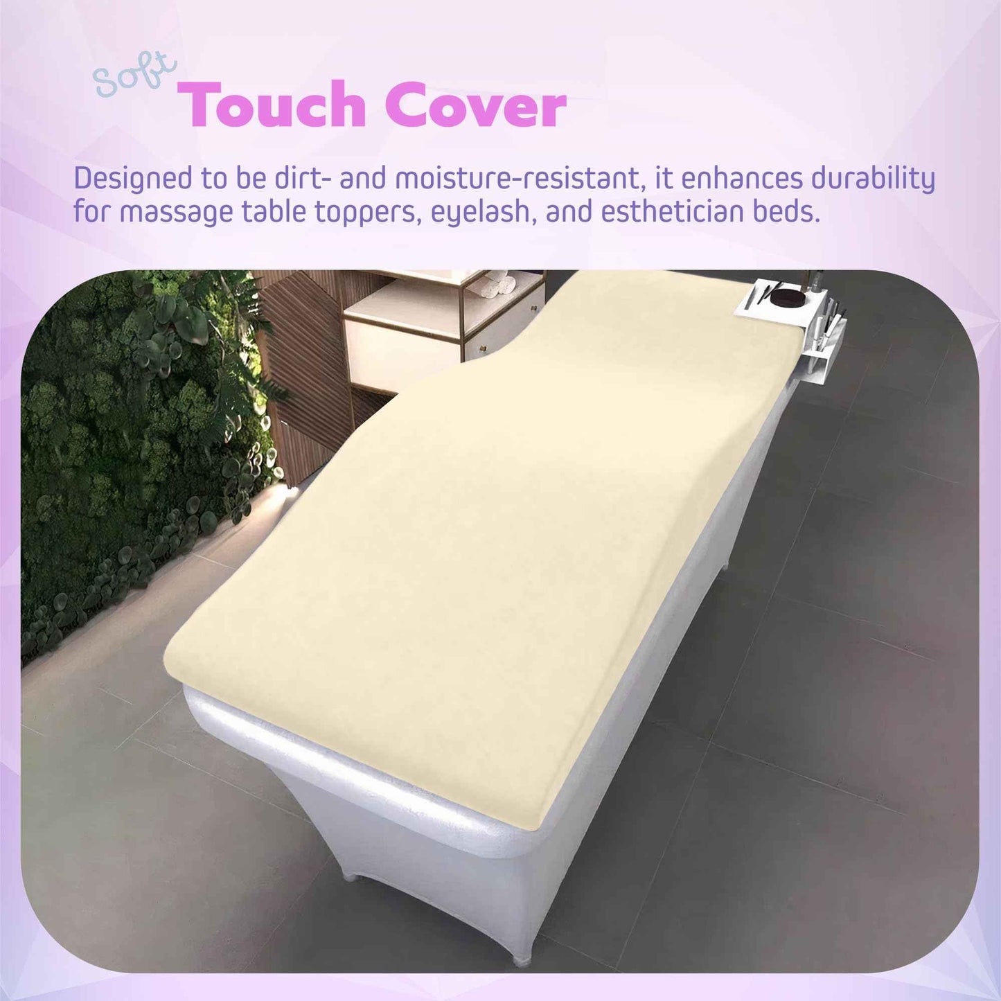 Lash Bed Topper – Ergonomic Memory Foam Pad with Plush Cover, Spa Table Cushion for Eyelash Tech, Salon Mattress for Beauty Beds, Compatible with Massage and Spa Setups – 28/70" (71/178 cm), Beige