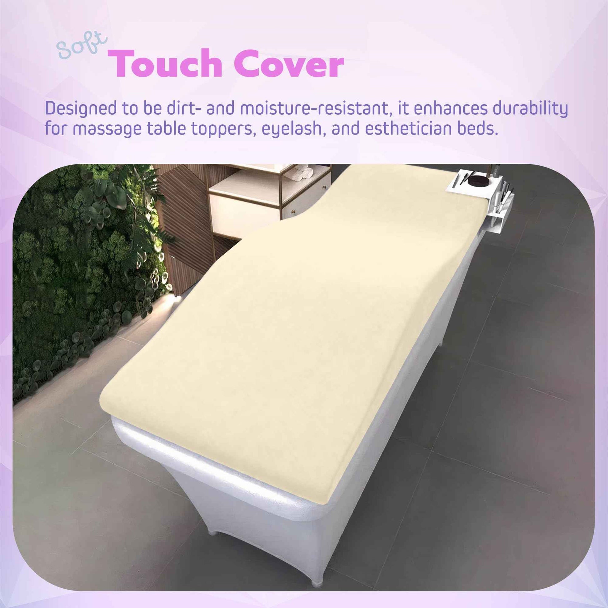 Lash Bed Topper – Ergonomic Memory Foam Pad with Plush Cover, Spa Table Cushion for Eyelash Tech, Salon Mattress for Beauty Beds, Compatible with Massage and Spa Setups – 28/70" (71/178 cm), Beige