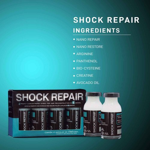 TRUSS Shock Repair Hair Treatment 4 Week Supply Bundle with Miracle Conditioner for Dry Damaged Hair
