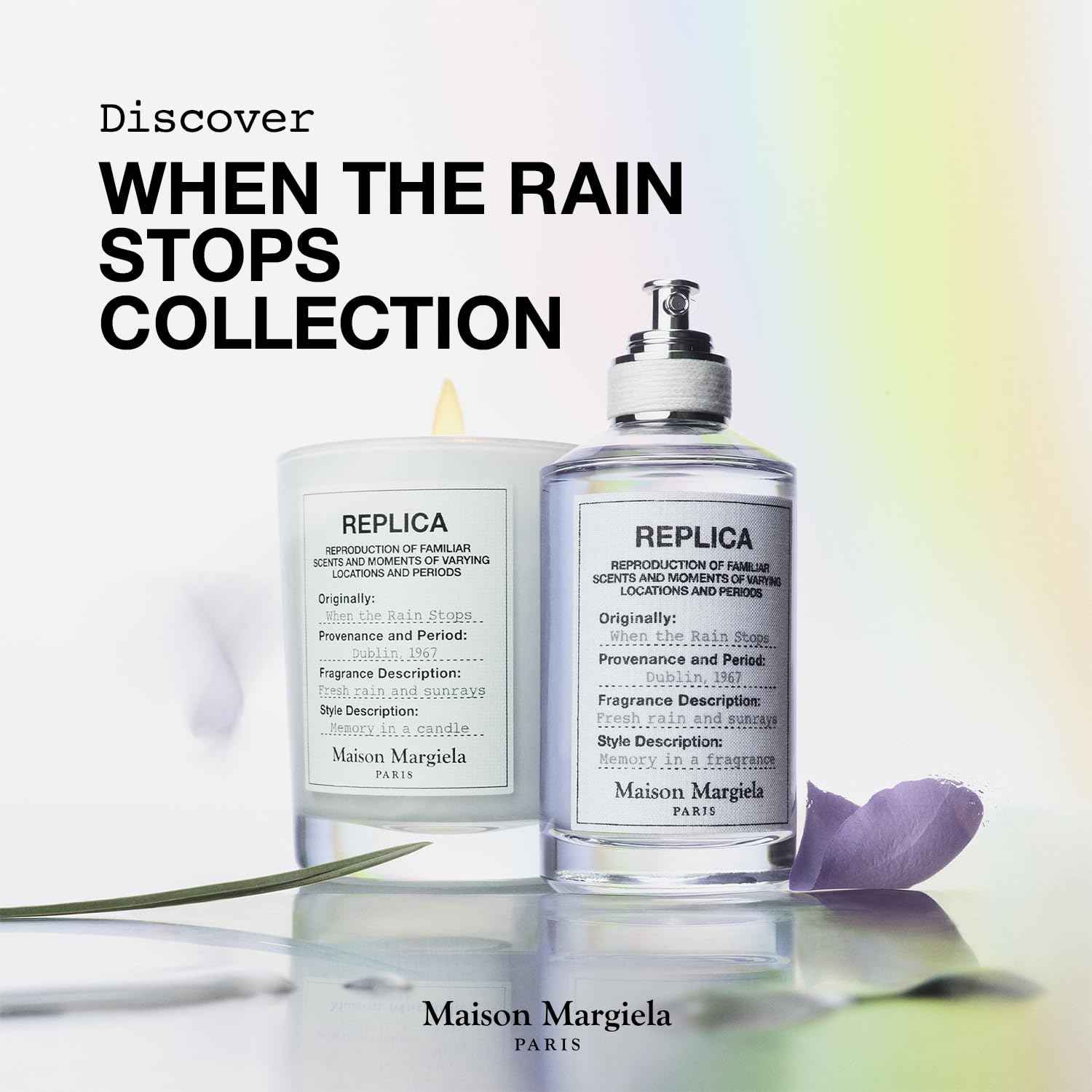 Maison Margiela - Replica - When the Rain Stops Eau de Toilette - Fresh Fragrance - With Acquatic Accord, Isparta Rose Petal & Patchouli - 1.0 Fl Oz