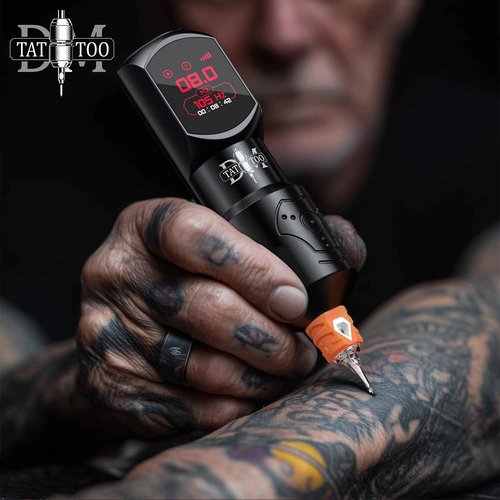 Tattoo Gun 4.0mm Stroke Length Wireless Tattoo Machine with Ultra OLED Display Screen Tattoo Pen with 1500mAh Battery Compact Lightweight Design for Tattoo Beginners and Artists