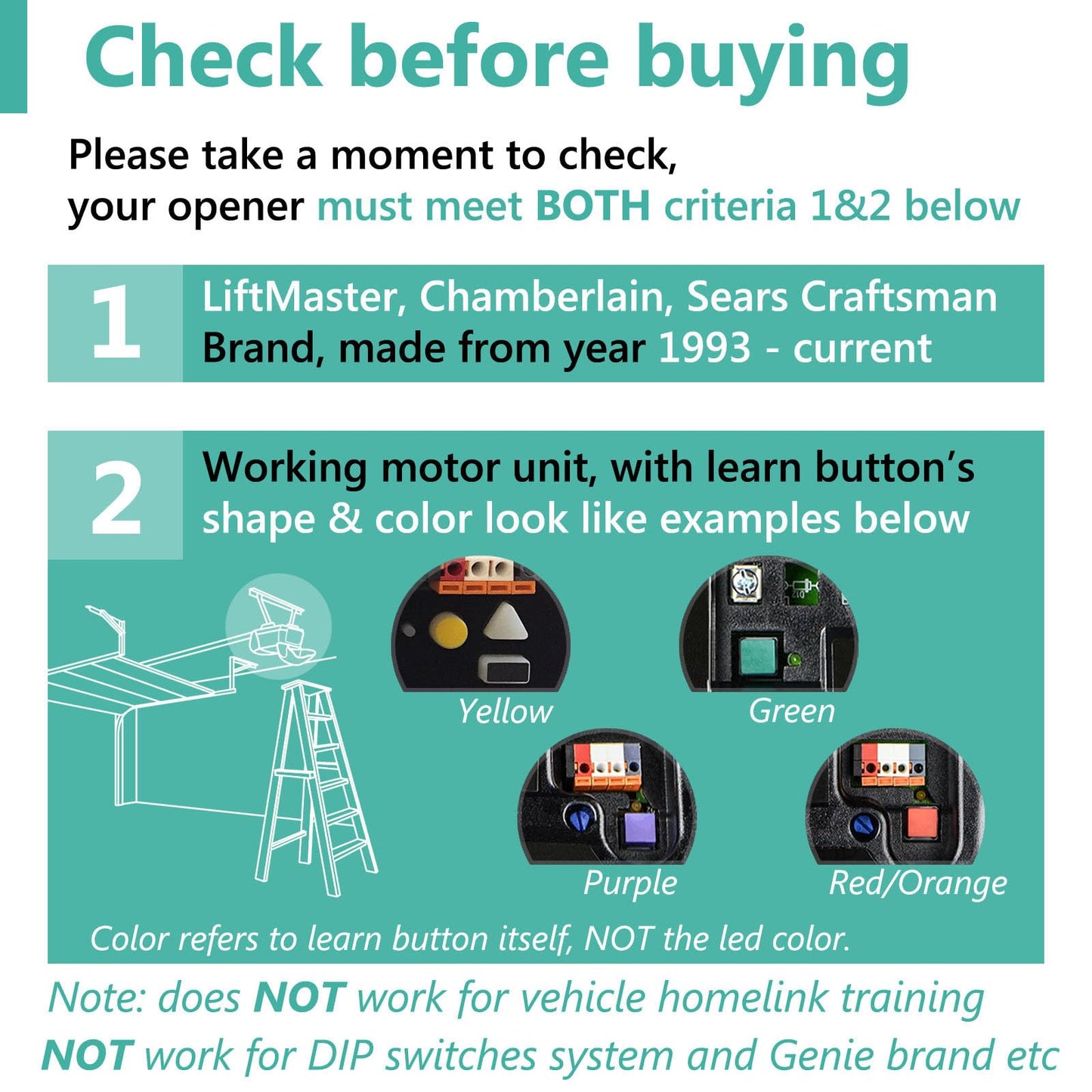 2 for Liftmaster Chamberlain Craftsman Garage Door Opener Remote Keychain 890max