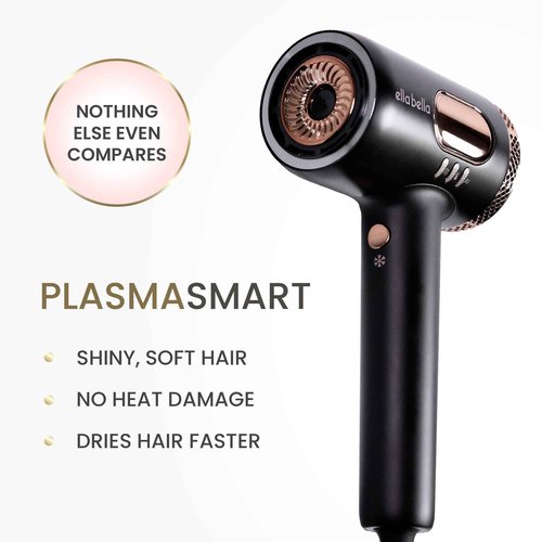 ELLA BELLA® Professional Smart Plasma Hair Dryer with Diffuser • Advanced Plasma Technology Blow Dryer • Intelligent Heat Control & Wind Speeds • Suitable All Hair Types