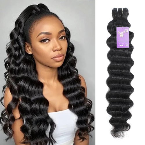 FASHION PLUS Raw Human Hair Bundles, Loose Deep Wave Bundles Human Hair 16 Inch Loose Wave Bundles Human Hair Real Raw Bundles Thick and Soft, Triple Lifespan 1 Bundle