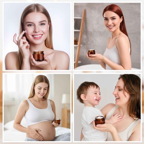 Layhit 90 Pcs 2 oz Glass Jars with Lids Bulk, Small Jars Containers Travel Storage Jar with Inner Liners Labels for Candle Scrubs, Lotions, Cream, Lip Balm (Amber,Black Lid)