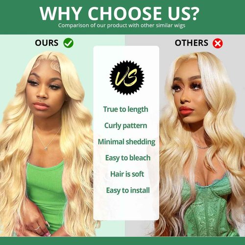 Sweetie 22 Inch 613 13x4 Lace Front Wig Human Hair 200% Density 12A Blonde Wig Human Hair Body Wave Lace Front Wigs Human Hair for Women HD Lace Glueless Wigs Human Hair Pre Plucked