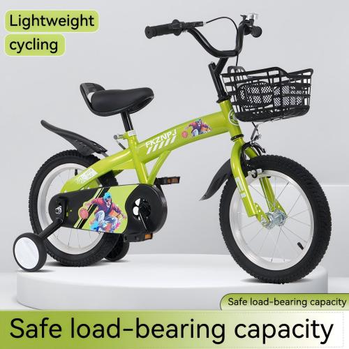 16 Inch Sporty Kids Bicycle with Training Wheels - Green