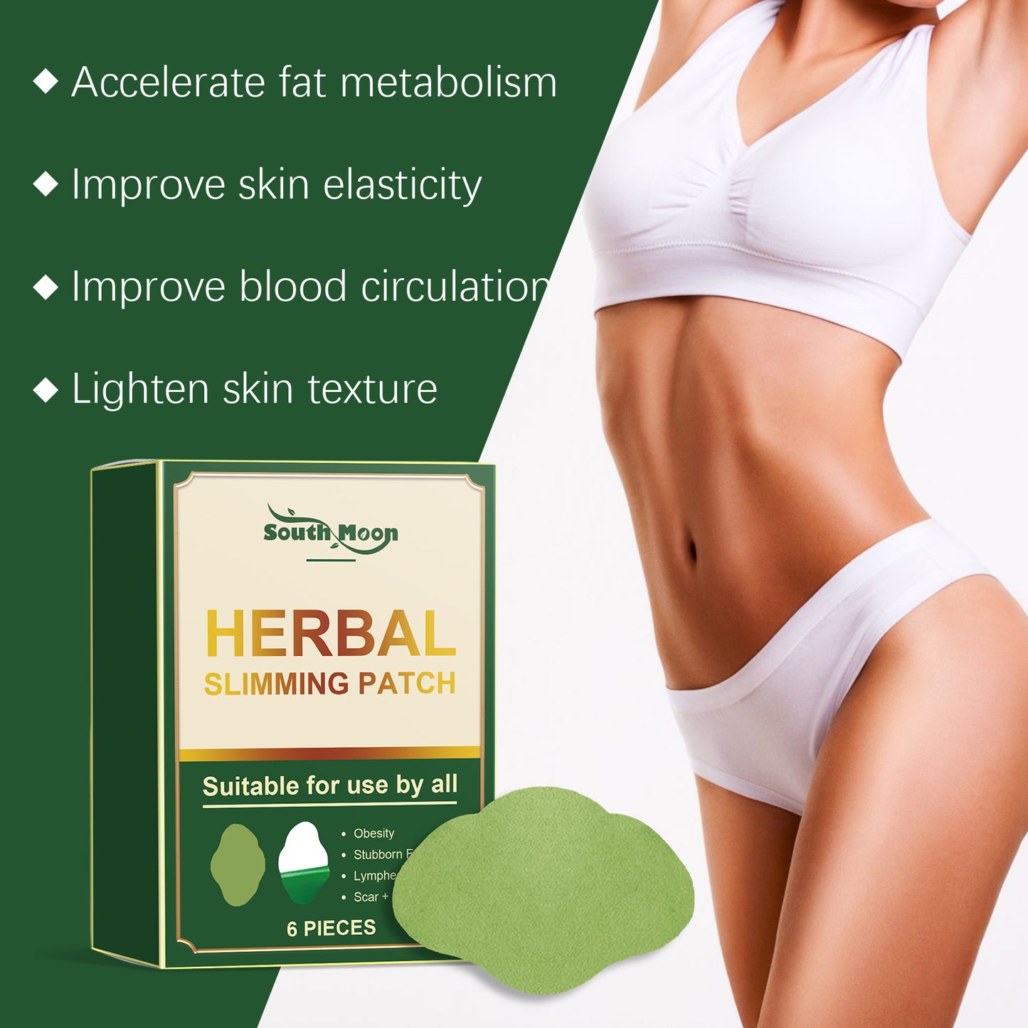 Body Firming Patch with Wormwood & Ginger Extract - 6 Pack