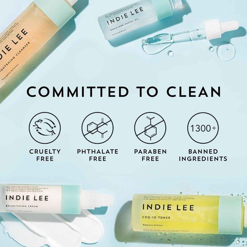 Indie Lee Brightening Facial Cleanser - Daily Hydrating Cleanser, Makeup Remover & Exfoliating Face Mask to Brighten, Firm & Protect Dry Skin - Clean, Gentle Face Wash (10oz)