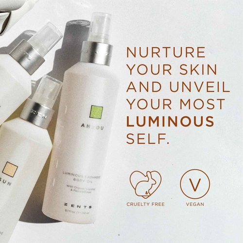 Zents Body Lotion and Cashmere Oil Set (Mandarin), Anti-Aging Probiotic Lotion, Soften and Moisturize Skin with Organic Coconut Oil, Moisturize and Nourish Dry Skin, Powerful Healing Duo