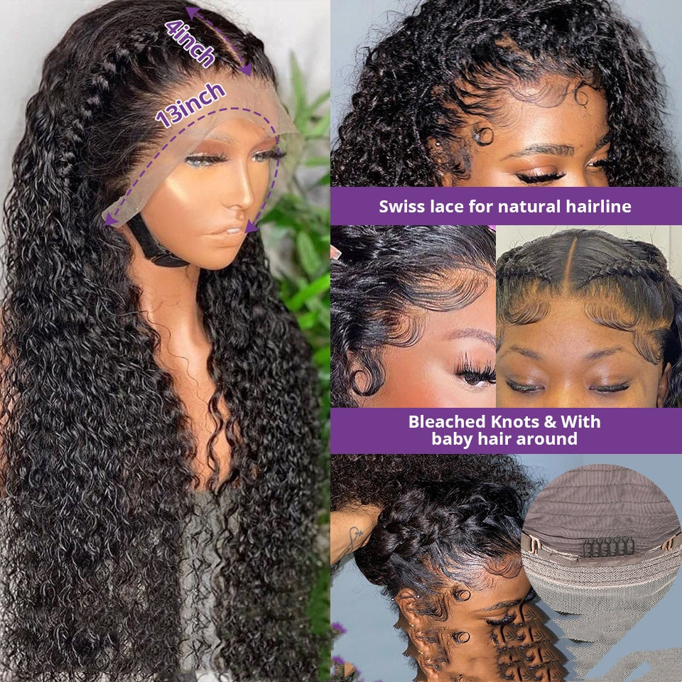 Curly Human Hair Lace Front Wigs - Multiple Lengths & Colors