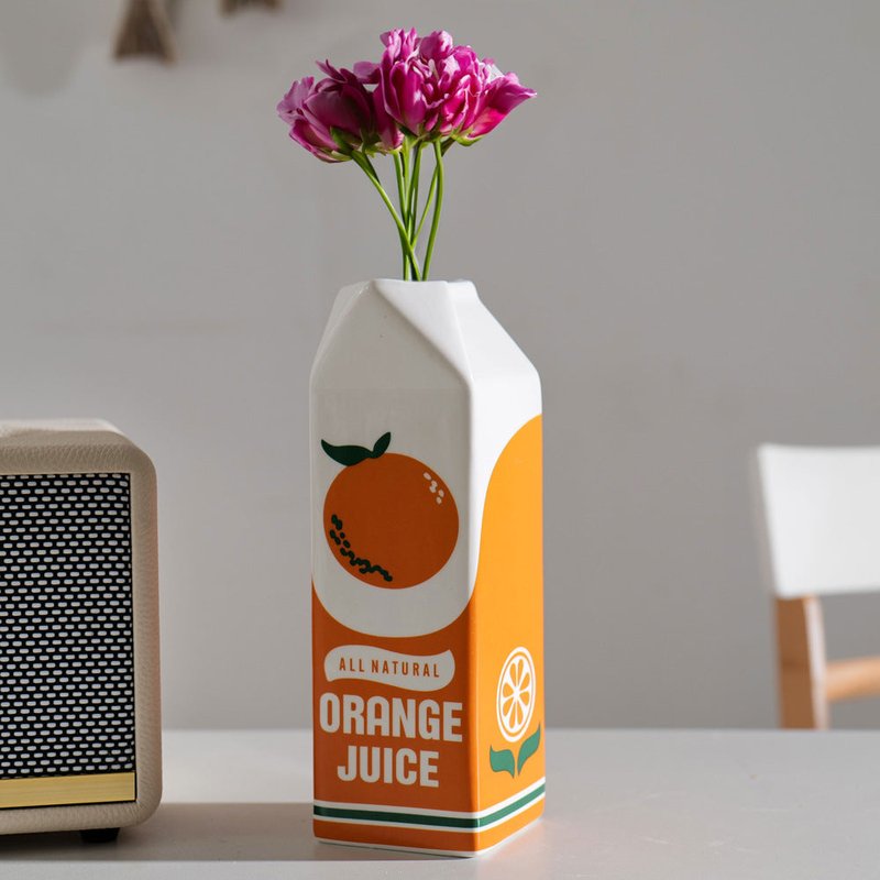 Ceramic Orange Juice Vase Decorative Table Ornament