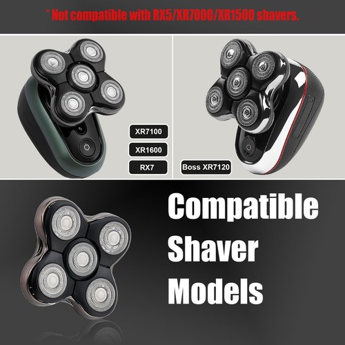Shaver Replacment Heads Compatible with Remington Balder Boss XR7120/XR7100/XR1600/RX7 Shavers (3 Pack)