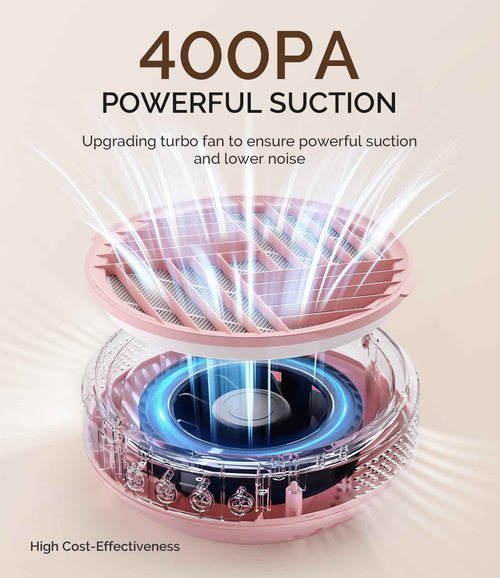 MelodySusie Rechargeable Nail Dust Collector with ART01R Handheld UV Light for Gel Nails