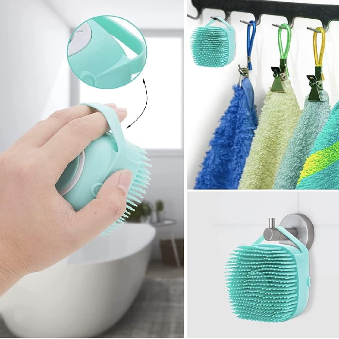Pet Bath Massage Brush for Dogs and Cats Soft Silicone Grooming Tool