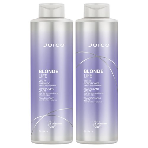 Joico Blonde Life Violet Shampoo and Conditioner | For Cool & Bright Blonde Hair | Neutralize Brassy Tones | Banish Yellow Tones | Boost Shine | Sulfate Free | With Monoi & Tamanu Oil
