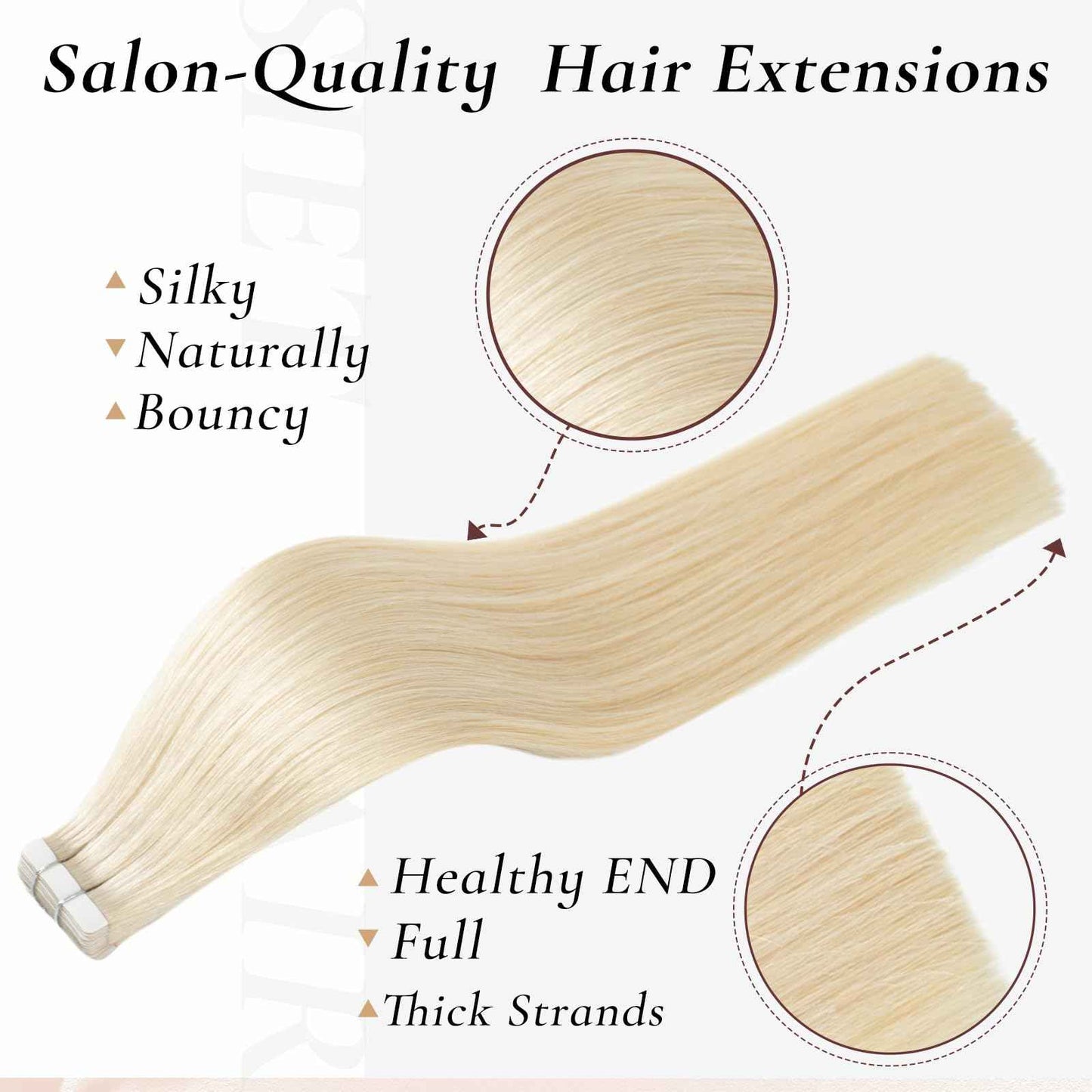 Hyssiet Tape in Hair Extensions Human Hair, 20pcs 50g 22 Inch Platinum Blonde human hair Tape in Extensions,Invisible Straight Tape in Hair Extensions for Womwn,Remy Thick Real Human Hair Extensions