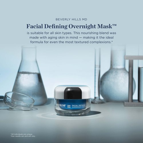 Beverly Hills MD Facial Defining Overnight Mask- Nightly Face Cream for Defining & Supporting Plump, Smooth Skin - Visibly Combat Signs of Aging w/Shea Butter, Coconut, Chamomile