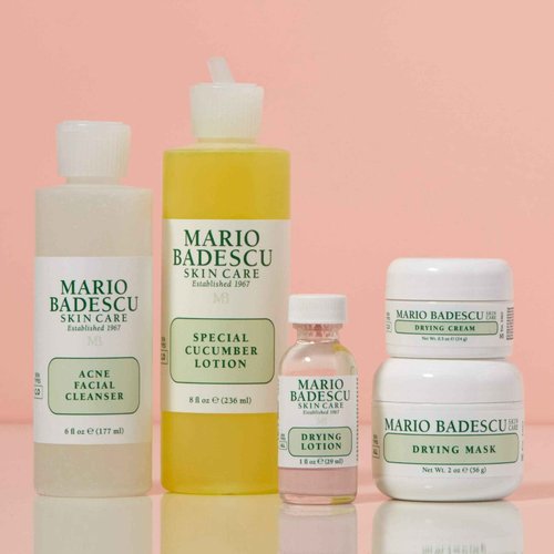 Mario Badescu Acne Control Face Kit with Facial Cleanser, Toner, Mask, Drying Lotion & Cream | Skin Care Set Ideal for Combination, Troubled or Oily Complexion