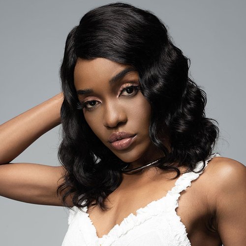 OnePart glueless human hair wig 16 inch loose deep wave body wave ocean wave wavy wigs for black women side part natural black