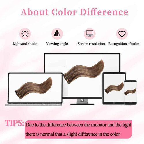 Clip in Hair Extensions Real Human Hair, Seamless Clip ins Real Human Hair for Women, Balayage Remy Human Hair Clip in Extensions, Double Weft 8pcs 22 inch Chocolate Brown to Caramel Blonde