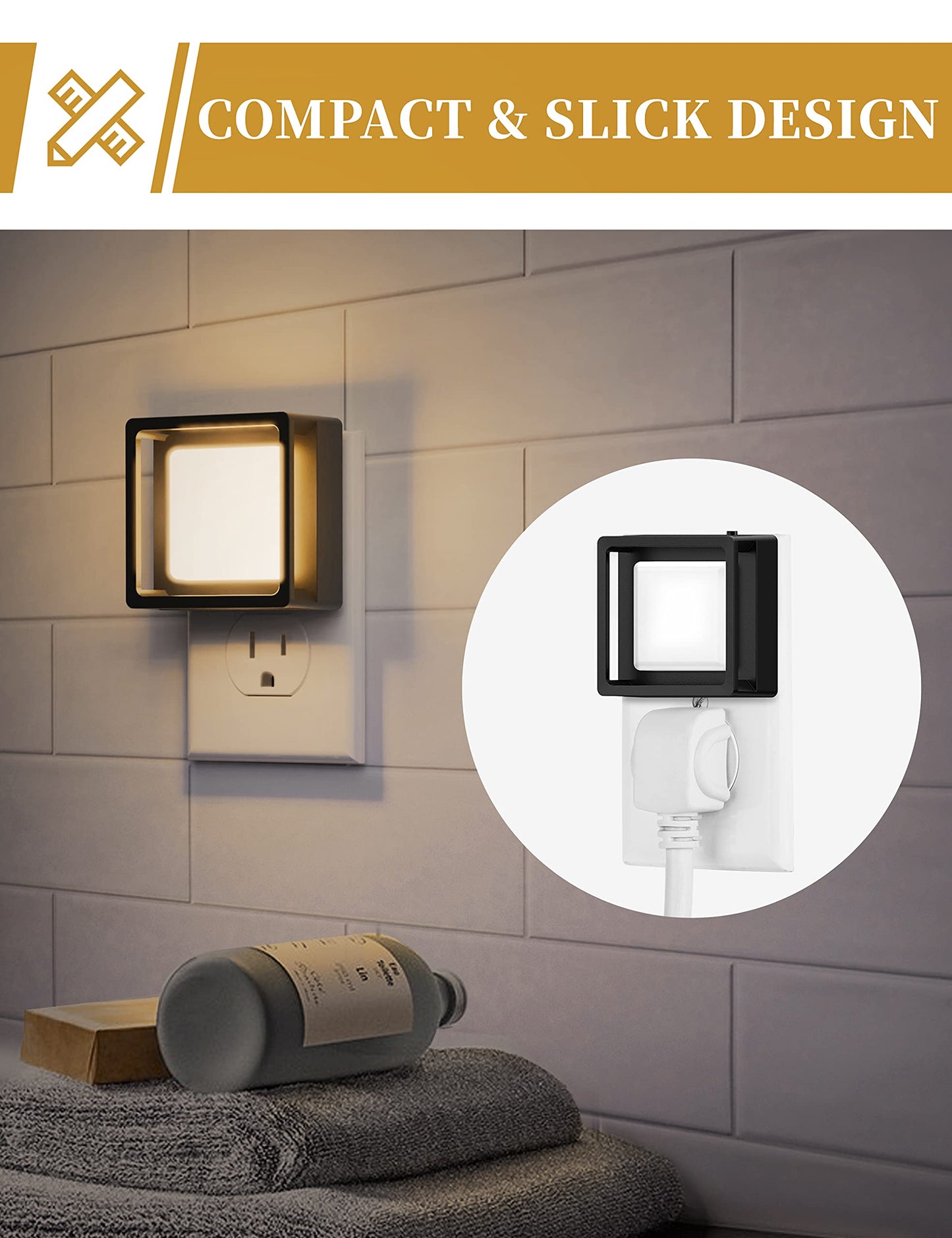 LED Night Light, DORESshop Night Lights Plug Into Wall [4 Pack] with Dusk-to-Dawn Sensor, Dimmable Nightlights, Adjustable Brightness for Bathroom, Hallway, Bedroom,Kids Room,Stairway,Soft White 3000K