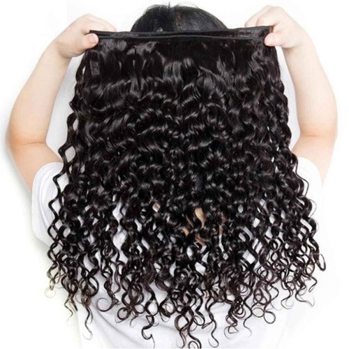 SHWAIR Water wave bundles 12A 100% Unprocessed Deep human hair bundles with Hair Extensions Natur weave Curly human hair natural blcak color for women (Natural Black, Water 20 22 24 inch 100g/bundle)