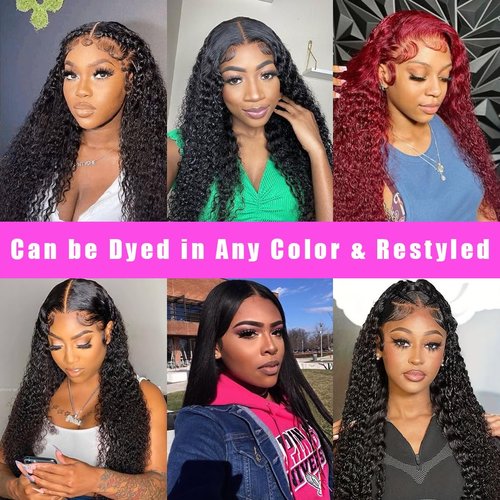 13x6 HD Lace Front Wigs Deep Wave Human Hair for Women Glueless Brazilian Virgin Lace Frontal Wig Human Hair Pre Plucked With Baby Hair Natural Color 20 inch