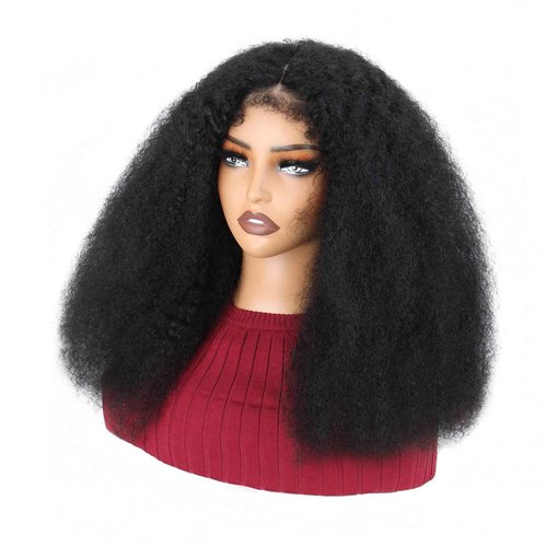 Beauhair Black Kinkycurly 4c Edge Wig Human Hair 4x4 HD Lace Afro kinky closure Wig for Balck Women Lace Pre Cut Glueless Wigs 210% Density 16 inch kinky natural wig