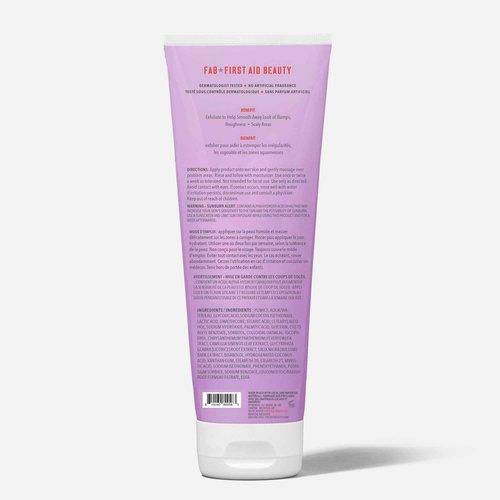 First Aid Beauty - KP Bump Eraser Body Scrub with 10% AHA, Keratosis Pilaris Skin Exfoliater with Glycolic and Lactic acids, Helps Reduce Chicken Skin Bumps, Safe for Sensitive Skin, 8 oz, 2ct