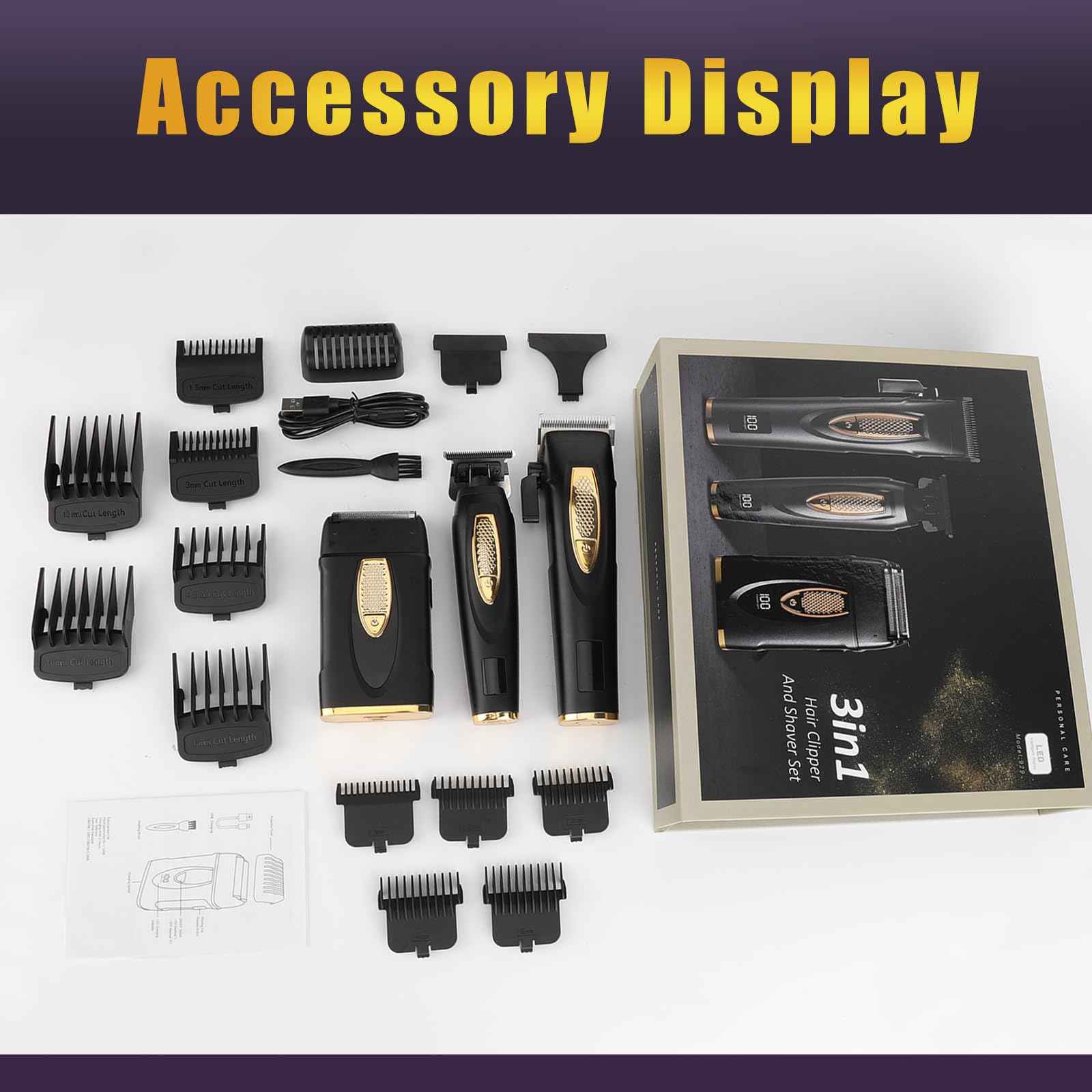 GSKY Mens Hair Clipper, Hair Cutting Kit, Beard Trimmer for Men, Foil Shavers, Hair Trimmer Barber Clippers Set, Mens Clippers and Grooming Set, Barber Trimmers Professional, Beard Shaver for Men